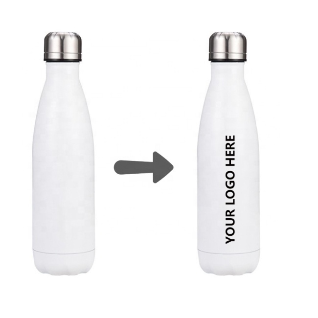 Botella de agua termo de acero inoxidable de la botella de los deportes de la aptitud de la forma de la cola de los frascos de vacío de 17oz con el logotipo personalizado