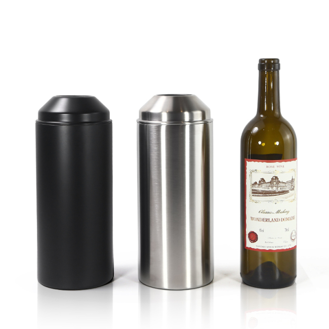 Garrafa de vinho de parede dupla de aço inoxidável Chiller Champanhe Balde de gelo Resfriador de latas Resfriador de latas