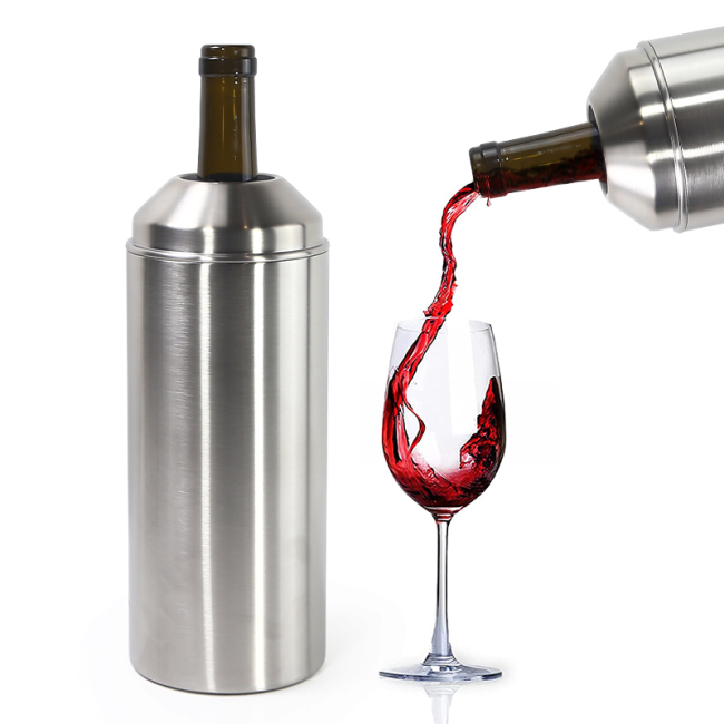 Нержавеющая сталь с двойными стенками пивная бутылка вина охладитель шампанского ведро для льда может охладитель охладитель охладитель ведро