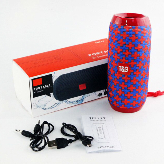 TG117 BT Outdoor Speaker Waterproof Portable Wireless Column Loudspeaker Box with TF Card FM Radio