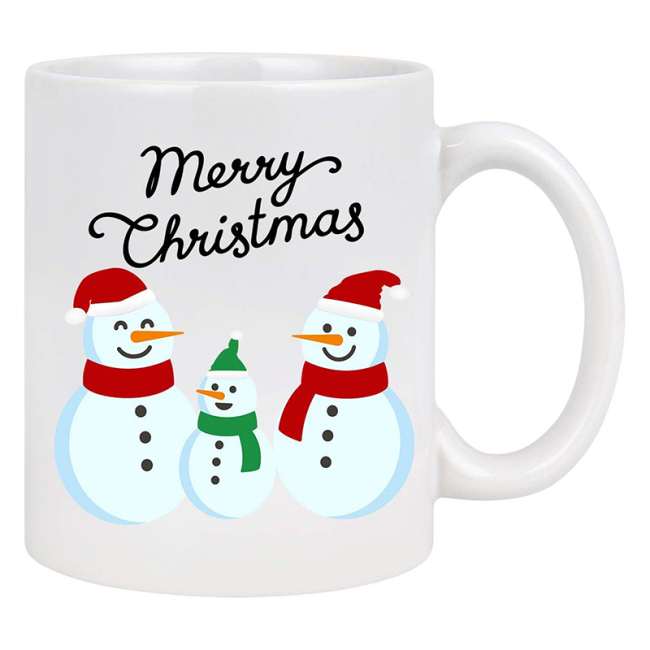 Promóciós 11 oz kávésbögre nagykereskedelmi fehér üres egyedi karácsonyi bögre kerámia csészék Kerámia bögre