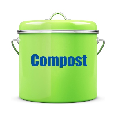 Galvanized metal recycling food waste kitchen compost pail compost bin with charcoal filter