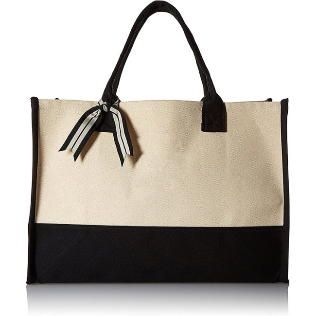 Bolso de playa de lona con inicial personalizada, bolso de mano de regalo con monograma para mujer