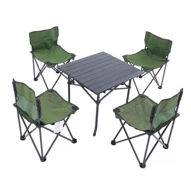 Conjunto de mesa de acampamento para piquenique ao ar livre para 4-6 pessoas dobrável Conjunto de mesa e cadeira de acampamento