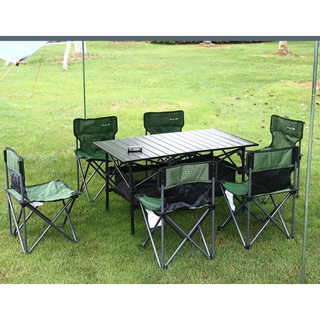 Conjunto de mesa de acampamento para piquenique ao ar livre para 4-6 pessoas dobrável Conjunto de mesa e cadeira de acampamento