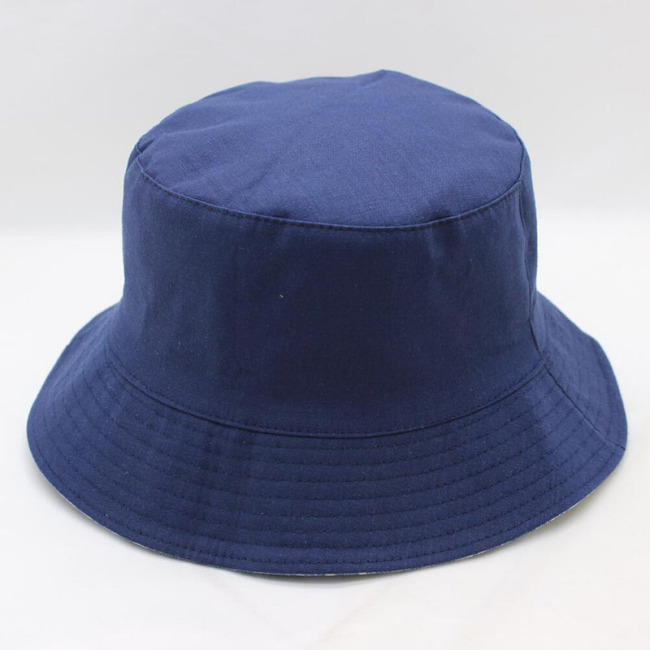 New Fisherman Hat Summer Both Sides Wear Pot Hat Denim Coconut Tree Sun Shade Hat