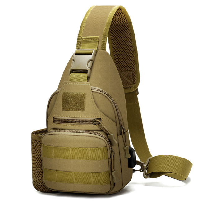 Water bottle case chest bag Cycling sports Outdoor tactical shoulder bag Leisure bag with USB charging Port