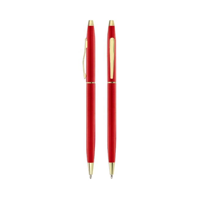 Irodai iskolai kellékek olcsó promóciós írószerek Fém karcsú toll egyedi logóval