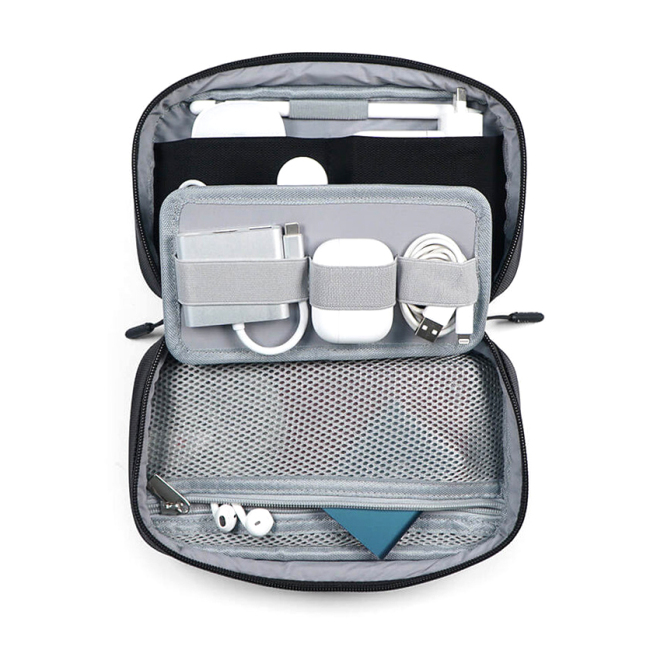 Electronic Organizer Double-Layer Universal Cable Organizer Cable Cord Bag Waterproof Travel Electronic Accessories Case