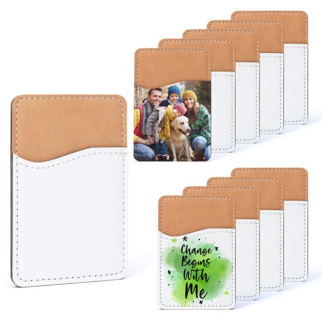 Phone Wallet PU Leather Card Holder for Back Pocket Adhesive Cell Phone Case HTV Friendly DIY Blanks for Vinyl