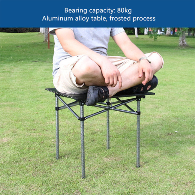 Folding Camping Table with 4 Chairs Portable Picnic Roll Up Table & Chairs Set for Indoor Outdoor,Travel,Beaches,BBQ,Backyard