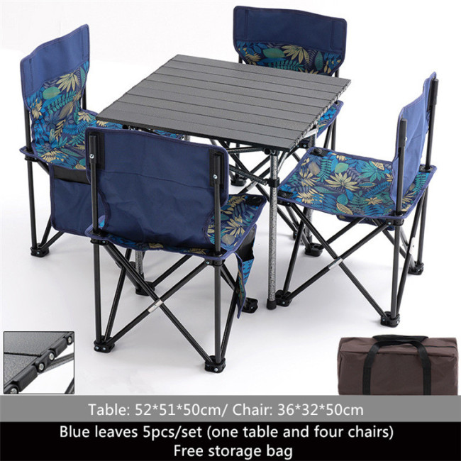Mesa de acampamento dobrável com 4 cadeiras mesa de piquenique portátil e conjunto de cadeiras para ambientes internos e externos, viagens, praias, churrasco, quintal