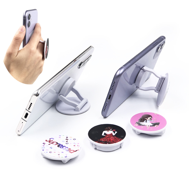 Poppings Phone Socket UP Grip Holder com Design LOGOTIPO Impressão Soquetes Suporte para telefone Suporte para telefone