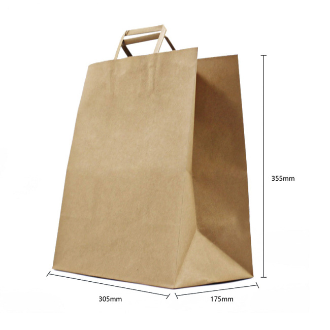 Olcsó barna vagy fehér papír bevásárlótáska / papír bevásárlótáska / tartós nátronpapír zacskó, egyedi méret és nyomtatott logó elfogadása
