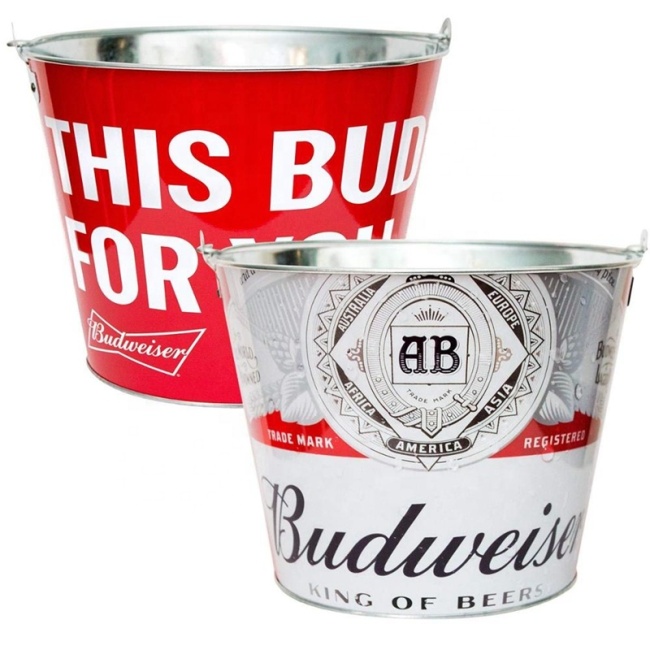Cubo de hielo Budweiser Iron Tin para cerveza