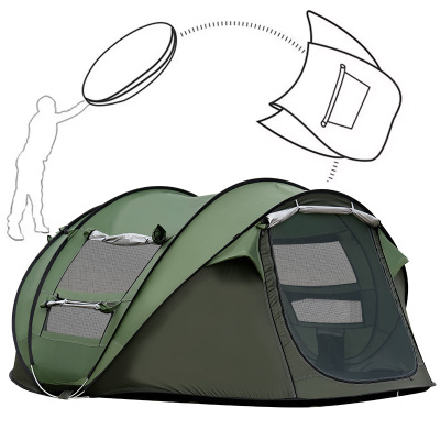 5 Person Quick open Pop-up Cabin Outdoor Long Camping Tent