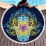 Eye pattern high quality hot selling printed round blue beach towels with logo for swimming