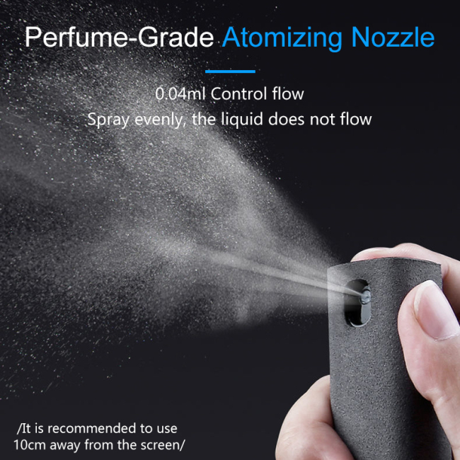 Spray limpador de tela 2 em 1 com kit de limpeza de tela de celular de pano de microfibra
