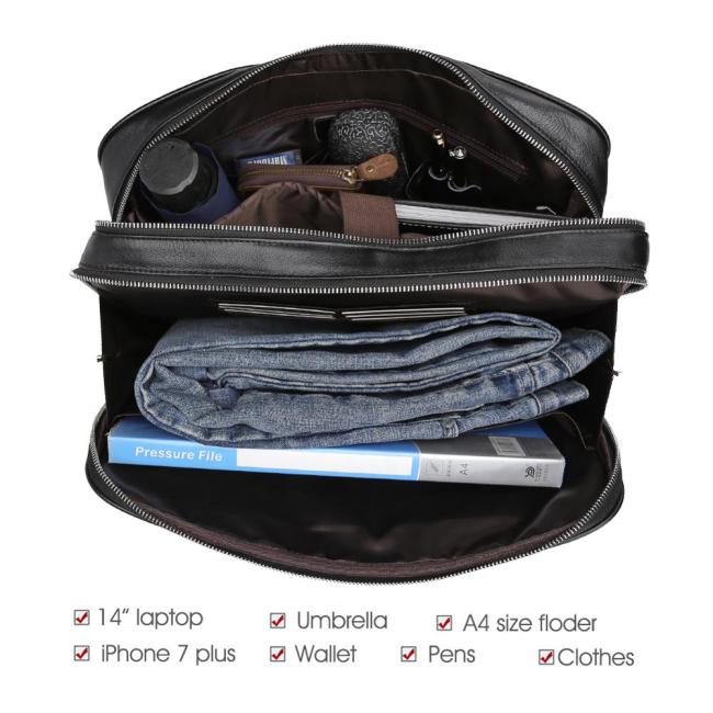 Классическая черная деловая сумка Кожаная сумка через плечо Сумка из натуральной кожи Портфель Сумка для ноутбука для мужчин