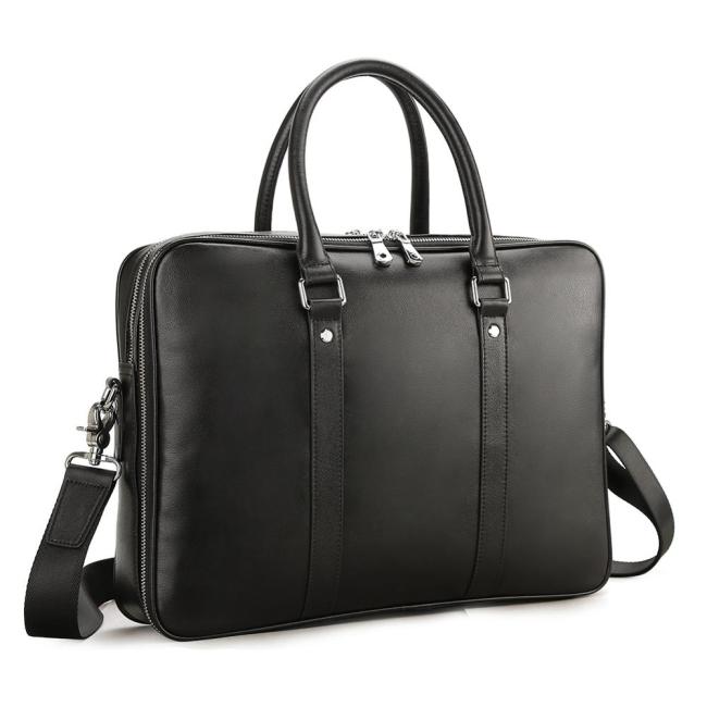 Классическая черная деловая сумка Кожаная сумка через плечо Сумка из натуральной кожи Портфель Сумка для ноутбука для мужчин