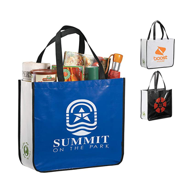 Wholesale Price Custom Logo Printed Pp Foldable Round Bottom Grocery Packaging Tote Shopping Non Woven Bag