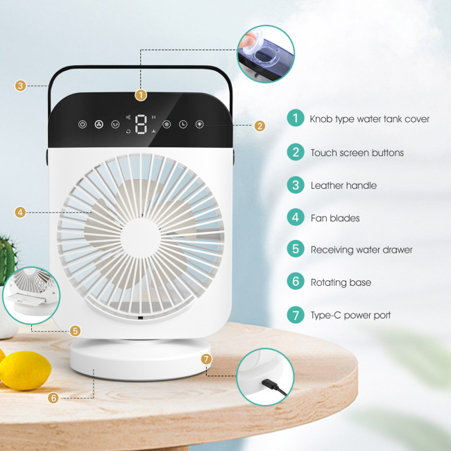 USB Mini Fan Air Cooler for Home Office Desk Air Conditioner