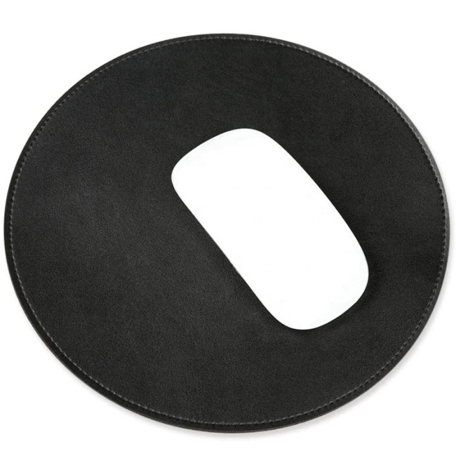 Office Double Sided Non-Slip Desk Mat Noiseless Waterproof PU Leather Computer Mouse Pads Custom Logo mauspad Round Mouse Pad