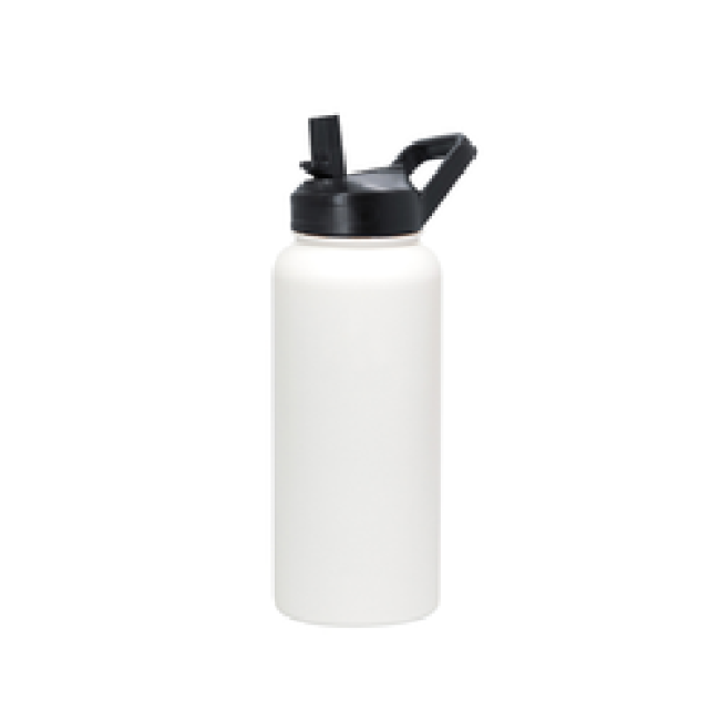 32oz Insulated Water Bottle with Straw, Spout, and Stainless Steel Screw Top Lids