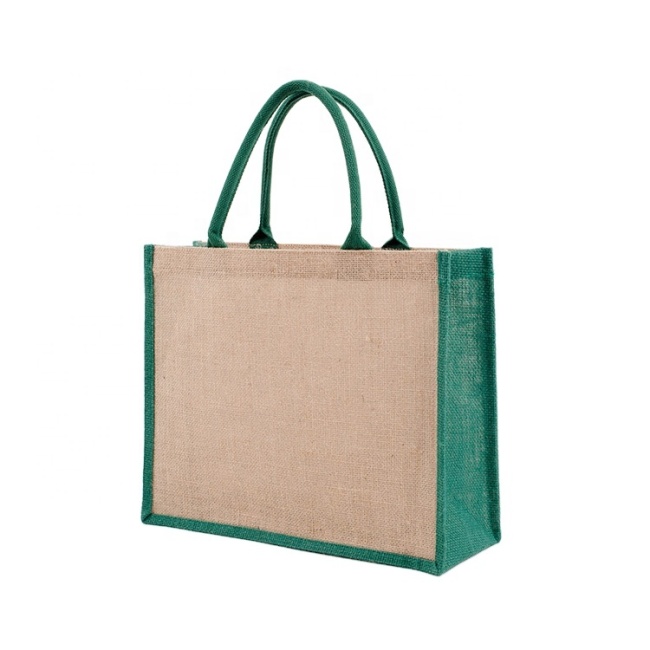 Factory wholesale Waterproof jute shopping bag beach bag women handbag