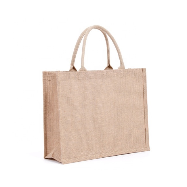 Factory wholesale Waterproof jute shopping bag beach bag women handbag