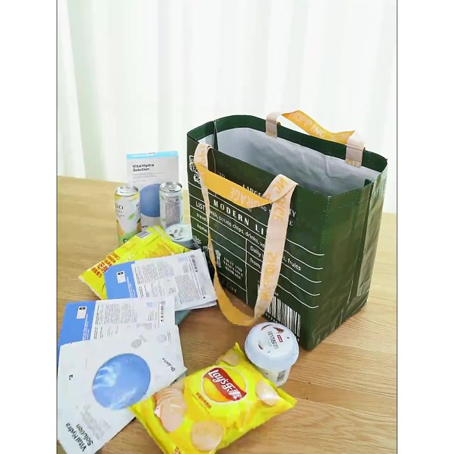 Wholesale Eco-Friendly Portable Large-Capacity Waterproof Nylon Grocery Bag Reusable Foldable Shopping Tote Bag