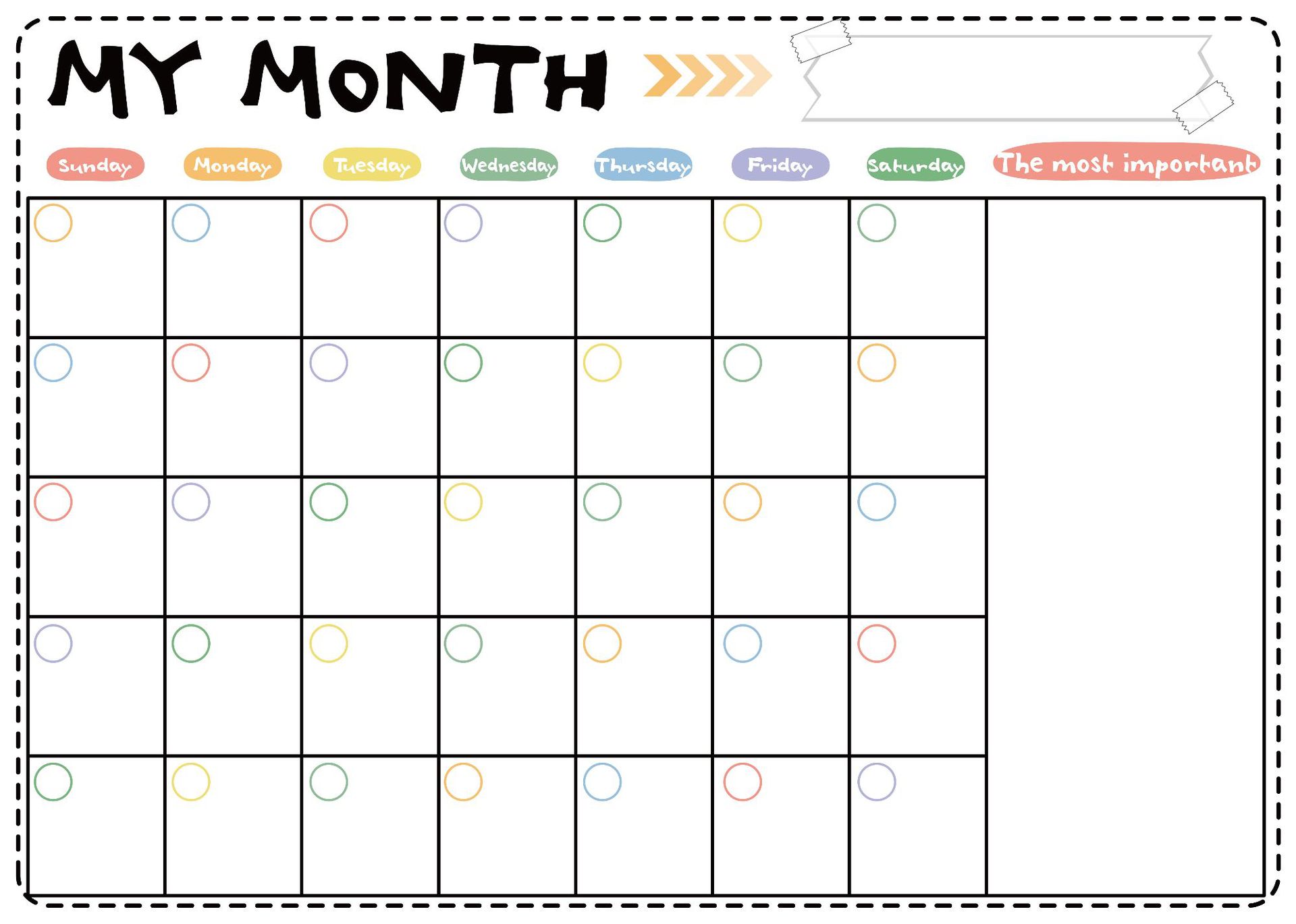 Daily calendar. Daily calendar