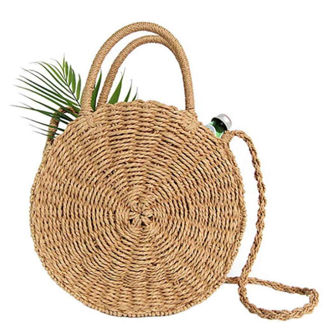 Bolsa de palha marroquina bordada de praia de verão bolsa de palha bolsa de praia de palha para mulheres