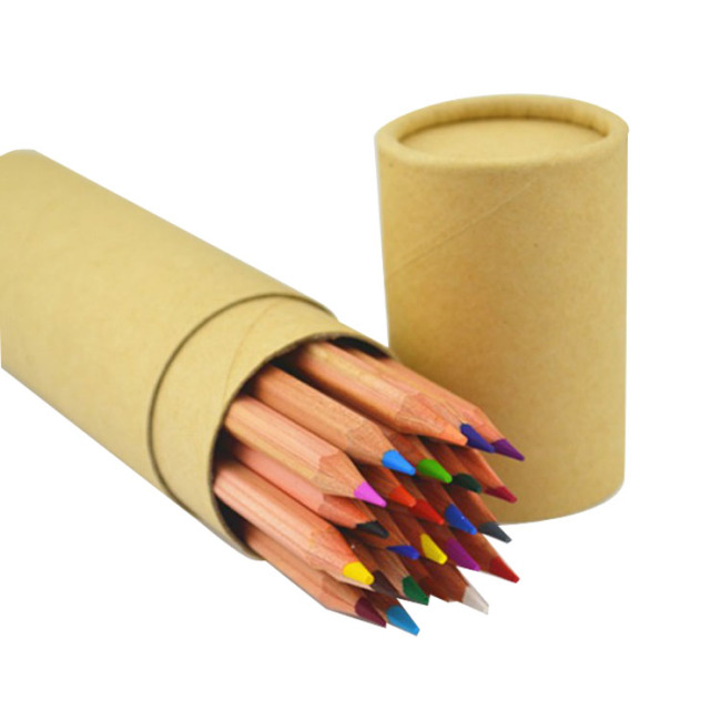 Conjunto de lápis de cor 12 peças Conjunto de lápis de cor 12 peças em tubo de papel Conjunto de lápis de cor 6 peças