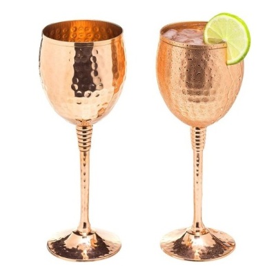 500ml Drink Goblet Party Barware Glass Stainless Steel Goblet Red Wine Glasses Copper Goblet Glass Wholesale