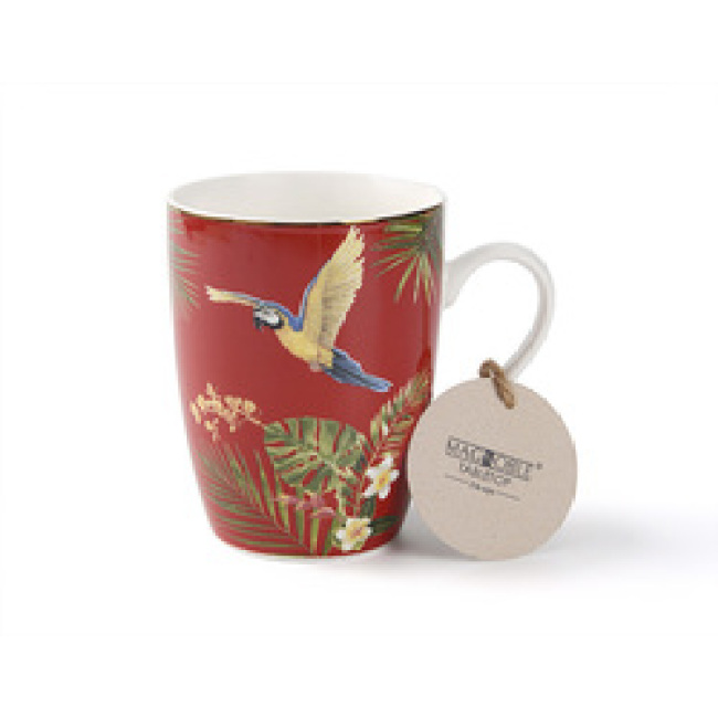 Venda popular caneca de água de café de cerâmica colorida flamingos caneca de chá com pássaro