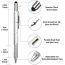 Metal Multi Tool Pen 6-in-1 Stylus Pen With Screwdriver