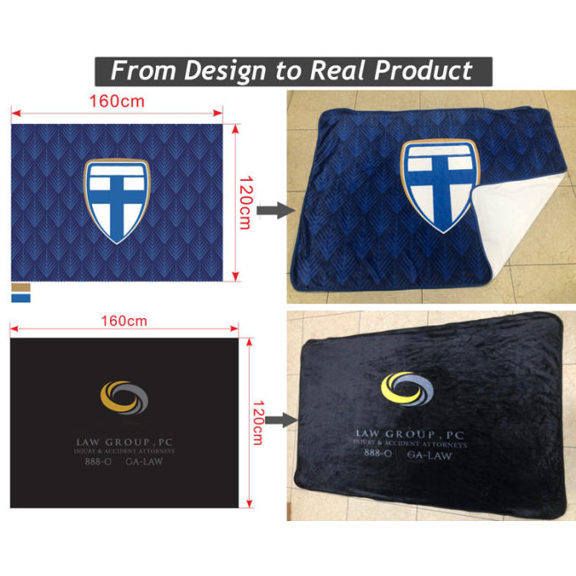 Custom Sublimation Blankets Printed Branded Logo Soft Quality Fleece Weighted Flannel Blankets for Winter Towel Custom Blanket