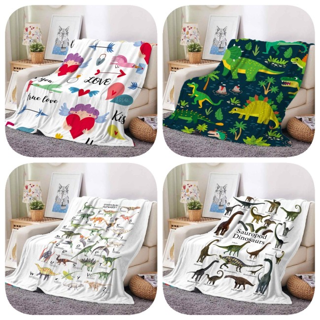 Custom Sublimation Blankets Printed Branded Logo Soft Quality Fleece Weighted Flannel Blankets for Winter Towel Custom Blanket