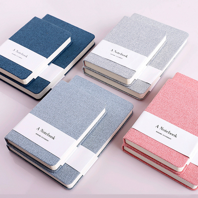 Gran oferta de blocs de notas A4 A5 A6 con logotipo personalizado, cubierta de cuero de lino kawaii, diario, cuadernos para diario, suministros de papelería de oficina