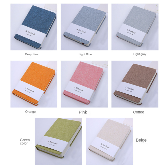 Custom logo hot sale A4 A5 A6 notepads kawaii linen leather cover diary notepad journal notebooks for office stationery supplies