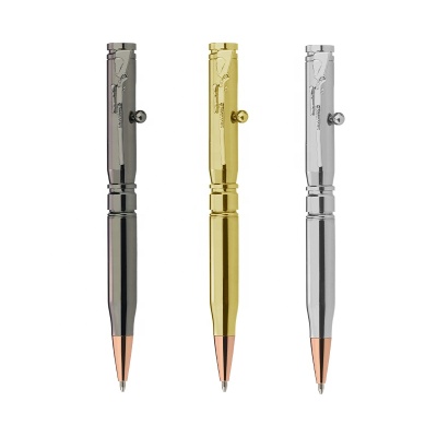 Gun Metal Bolt Action Bullet Shaped Ballpoint Ink Alpen Gold Pen with Rifle Design Clip Gun Metal Rifle Bullet Pen Kits