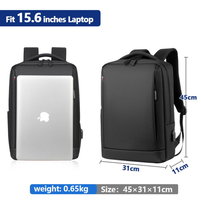 Vízálló üzleti férfi számítógépes USB hátizsák laptop hátizsák