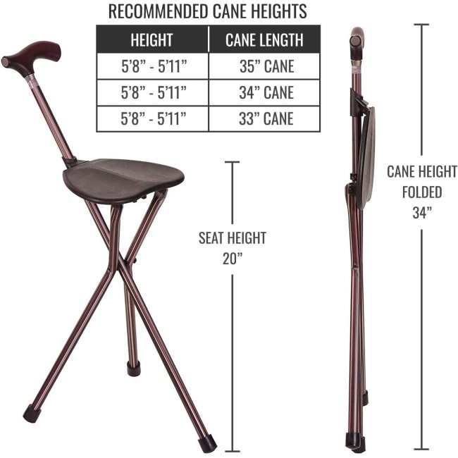 Collapsible Walking Stick With Seat