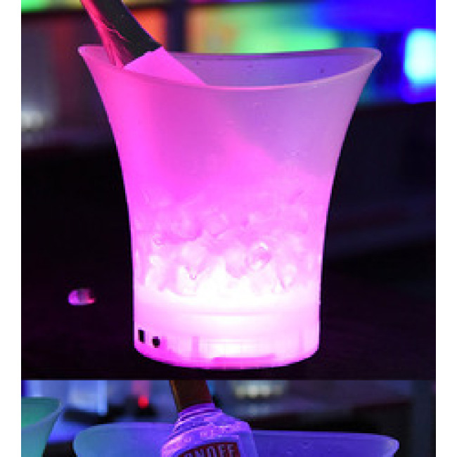 Cubo de hielo con logotipo personalizado, champán, fácil de limpiar, cubo de hielo intermitente, aplicación Wight portátil, cubos de hielo Led para boda