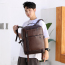 18 inches PU leather business laptop backpack USB charging leather knapsack bag