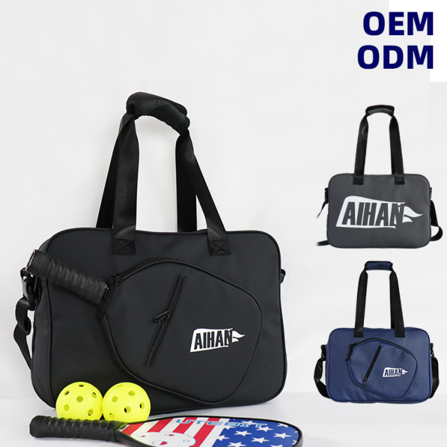 OEM luxury PU leather pickleball paddle bag  Carrying Case pickleball racket bag