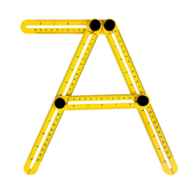 Herramienta de medida de regla de plantilla amarilla ABS