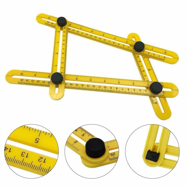 ABS sárga sablon vonalzó mérőeszköz