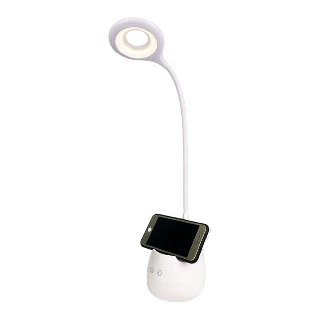 Lámpara de escritorio USB de atenuación de 3 pasos Lámpara de escritorio moderna, LED con pilas y portalápices